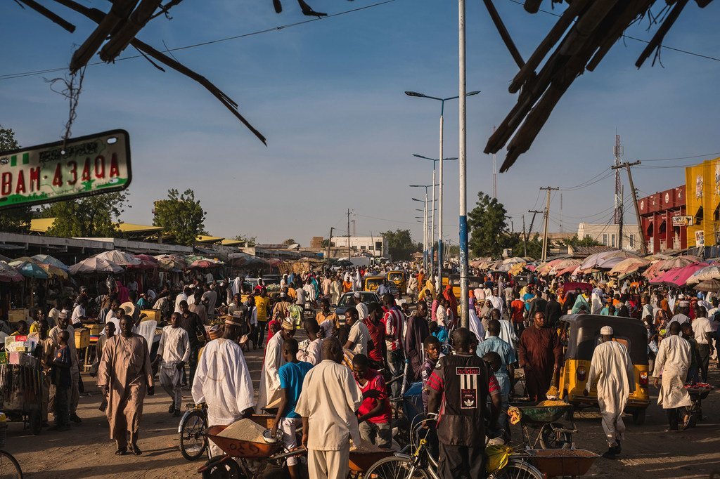 Un marché dans le nord-est du Nigéria.