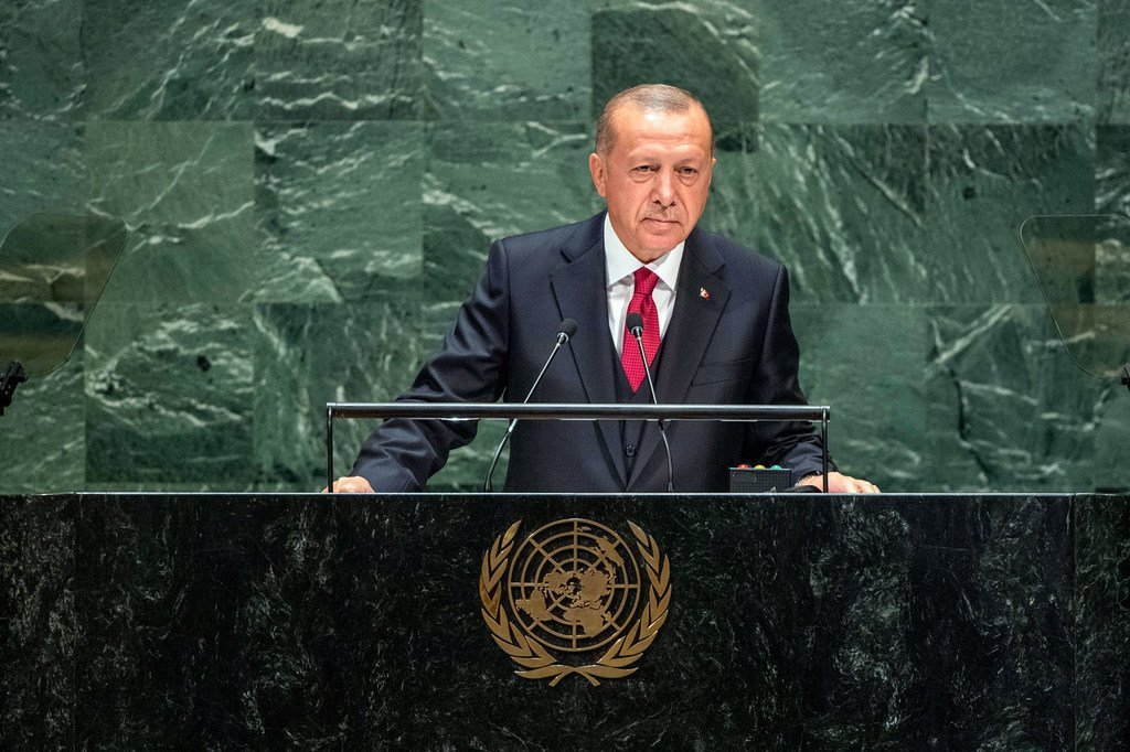 土耳其总统埃尔多安出席联合国大会第74届会议一般性辩论。