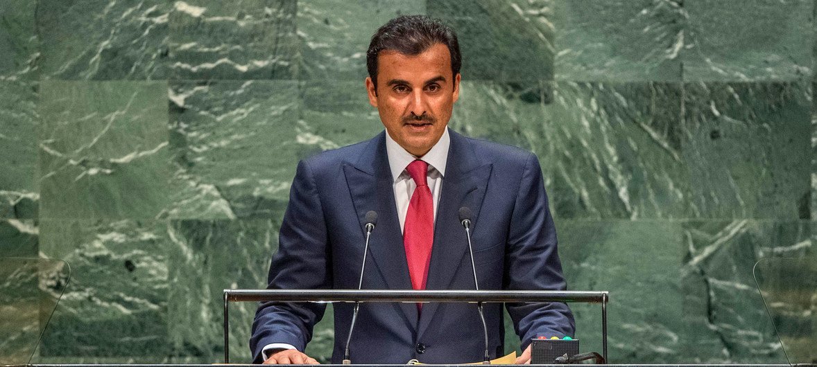 Sheikh Tamim bin Hamad Al-Thani, Emir of the State of Qatar, addresses the 74th Session of the United Nations General Assembly’s General Debate. (24 September 2019)