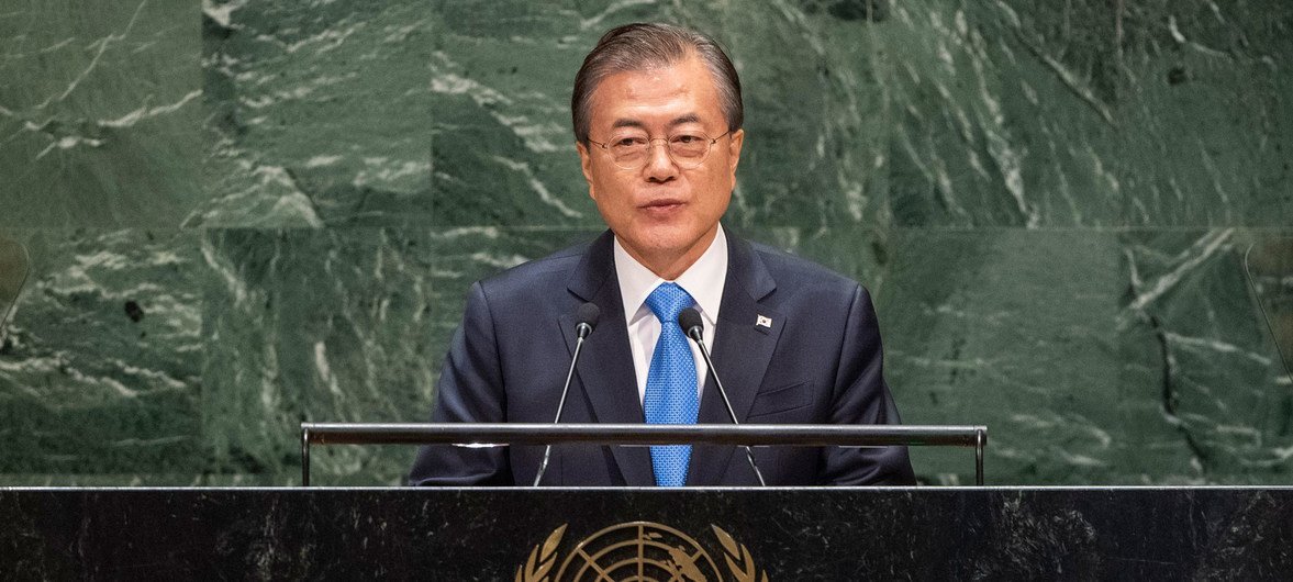 Moon Jae-in, President of the Republic of Korea, addresses the 74th Session of the United Nations General Assembly’s General Debate. (24 September 2019)
