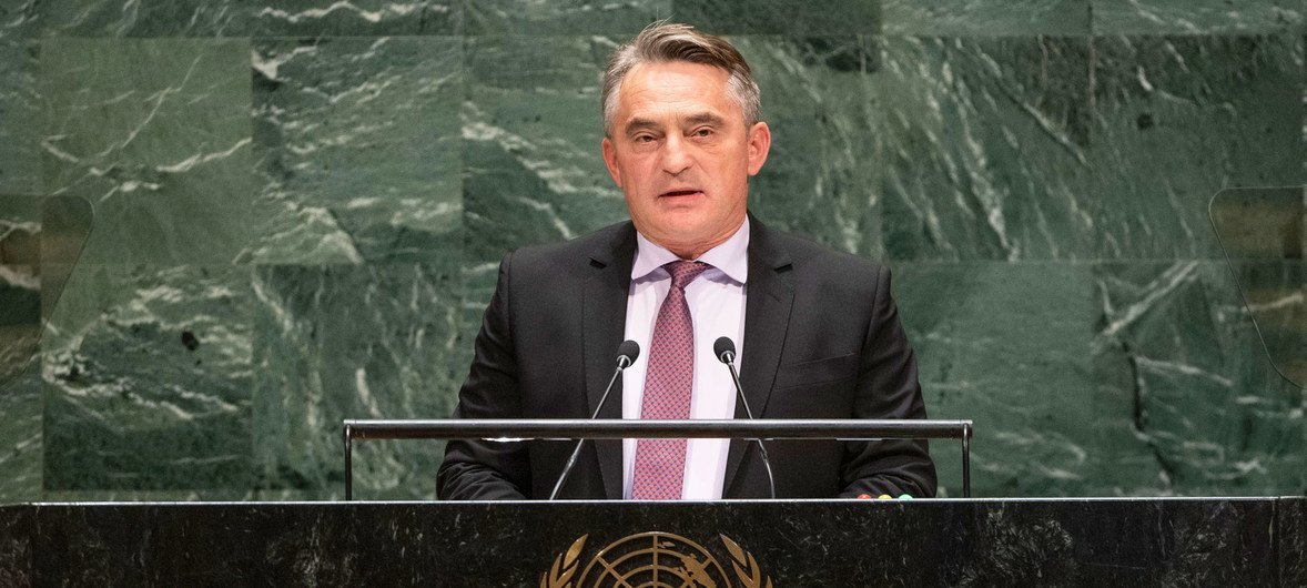 Željko Komšić, Chairman of the Presidency of Bosnia and Herzegovina, addresses the 74th session of the United Nations General Assembly’s General Debate. (24 September 2019)
