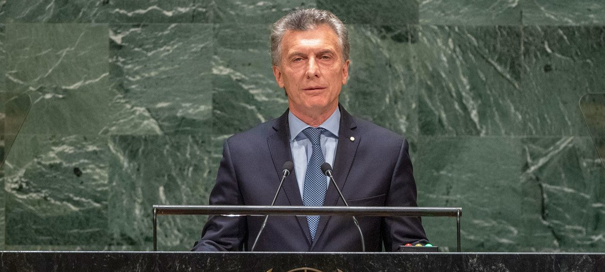 Mauricio Macri, presidente de Argentina, habla en la Asamblea General de la ONU.