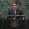 巴西总统博索纳罗出席联合国大会第74届会议一般性辩论。