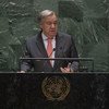 Secretário-geral da ONU, António Guterres, na sala da Assembleia Geral, em Nova Iorque.