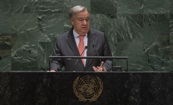 Secretário-geral da ONU, António Guterres, na Assembleia Geral