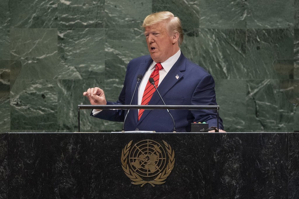 Президент США Дональд Трамп выступает на 74-й Генеральной Ассамблее ООН