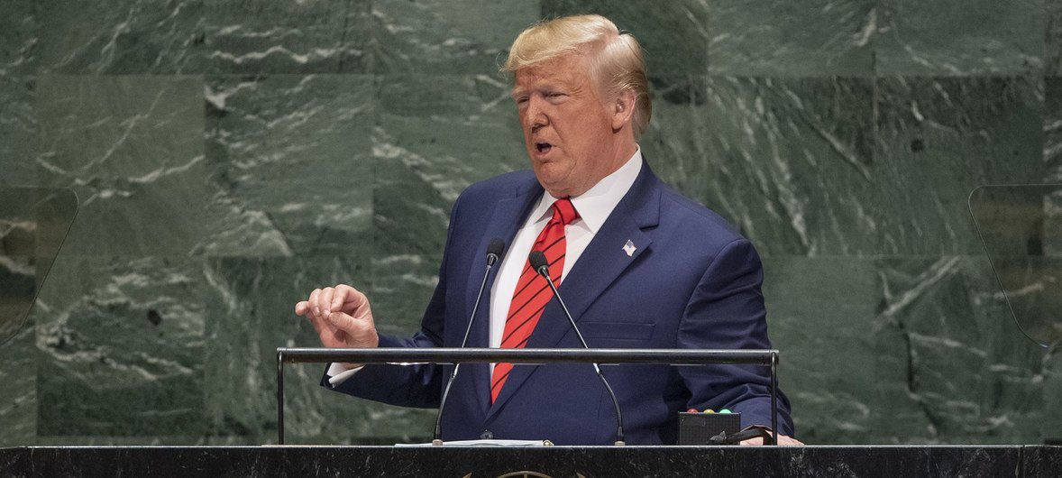 Donald Trump, presidente de Estados Unidos, en la Asamblea General de la ONU