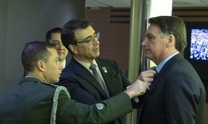 Jair Messias Bolsonaro, presidente do Brasil, pouco antes de discurssar na 74ª sessão da Assembleia Geral da ONU.