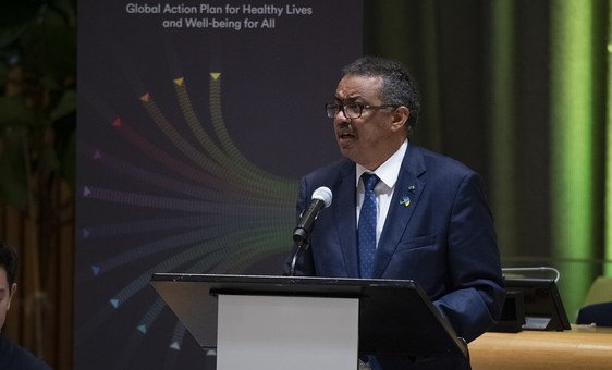 Tedros Adhanom Ghebreyesus, Director-General of the World Health Organization (WHO), speaking at UN Headquarters Tedros Adhanom Ghebreyesus, Director-General of the World Health Organization (WHO), speaking at UN Headquarters