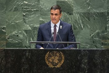El presidente de España, Pedro Sánchez Pérez-Castejón, interviene en el debate general del septuagésimo cuarto período de sesiones de la Asamblea General.