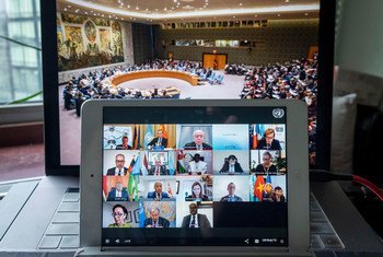 Réunion virtuelle du Conseil de sécurité sur la gouvernance mondiale après la pandémie de Covid-19.
