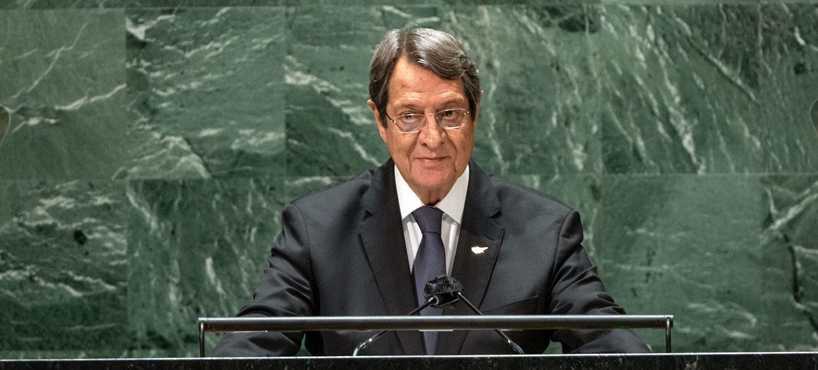 President Nicos Anastasiades of the Republic of Cyprus addresses the general debate of the UN General Assembly’s 76th session.