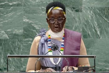Rebecca Nyandeng De Mabior, Vice-President of the Republic of South Sudan, addresses the general debate of the UN General Assembly’s 76th session.