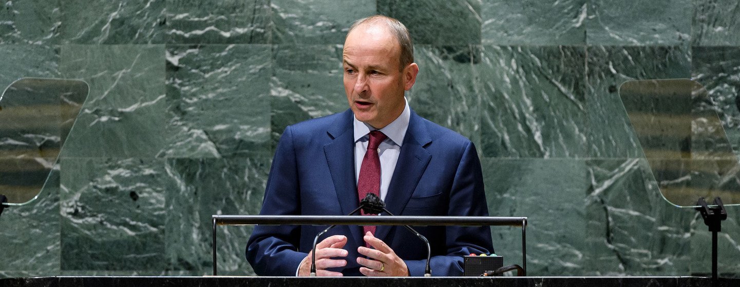 Micheál Martin, Taoiseach of Ireland, addresses the general debate of the UN General Assembly’s 76th session.