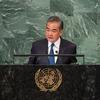 Le ministre chinois des Affaires étrangères, Wang Yi, lors du débat général de l'Assemblée générrale des Nations Unies.