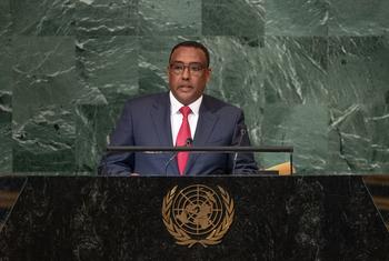 Naibu waziri mkuu wa Ethiopia Demeke Mekonnen Hassen akuhutubia mjadala wa wazi wa Baraza Kuu UNGA77