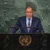 Le ministre russe des Affaires étrangères, Sergueï Lavrov, lors du débat général de l'Assemblée générale des Nations Unies.