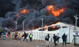 The fire rages at the Lipa emergency camp in Bosnia and Herzegovina that housed about 1,400 migrants.