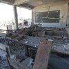 A destroyed classroom at a girls high school in Syria, that was attacked in March 2020.