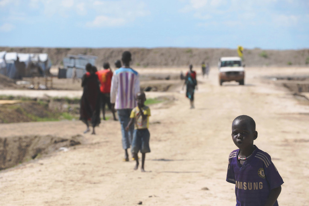 Une route de Bentiu, la capitale de l’État d’Unité, région administrative du Soudan du Sud où des exactions ont été commises dans une trentaine de villages durant le printemps 2022.. 