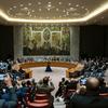 Le Conseil de sécurité lors du vote sur un projet de résolution concernant l'Ukraine le 25 février 2022.