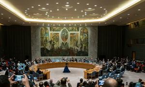 Security Council votes on draft resolution on Ukraine, 25 February 2022.
