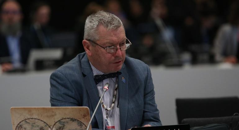 Ian Fry, the Special Rapporteur on the Promotion and Protection of Human Rights in the context of Climate Change, at the COP25 UN climate conference.
