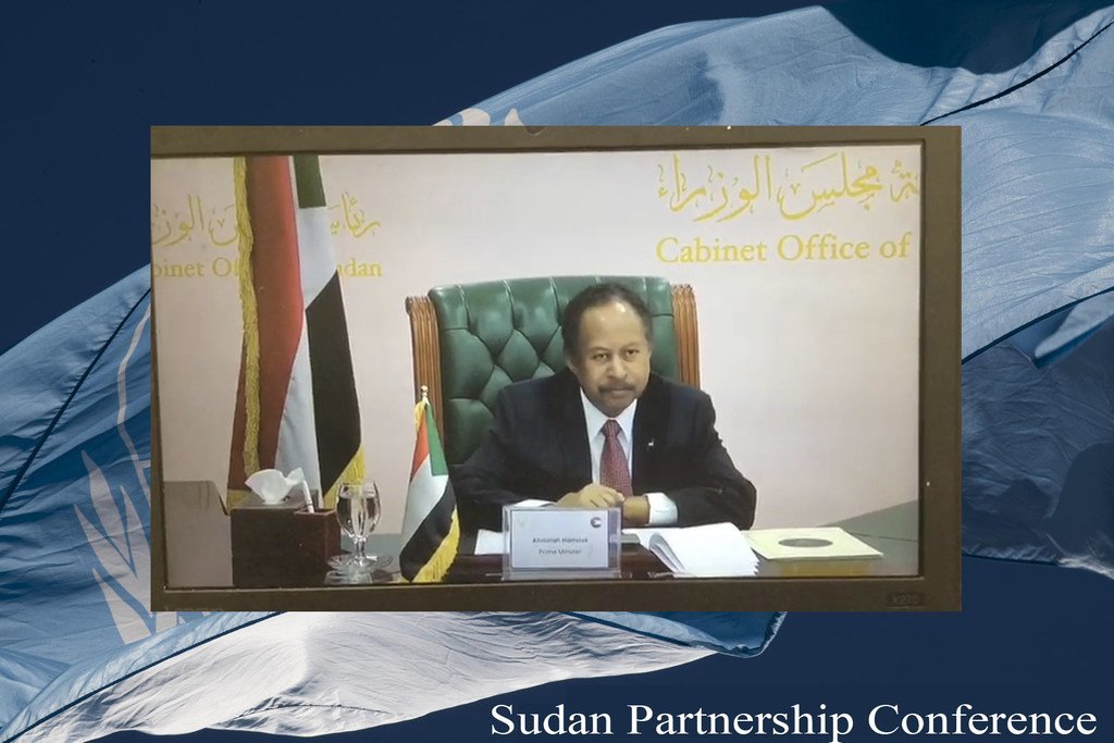السيد عبد الله حمدوك، رئيس وزراء جمهورية السودان. خلال مؤتمر الشراكة رفيع المستوى للسودان