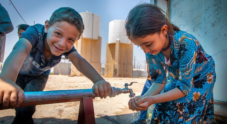 UNHCR have provided potable water for Syrian refugees in the Badarash Camp in Iraq.