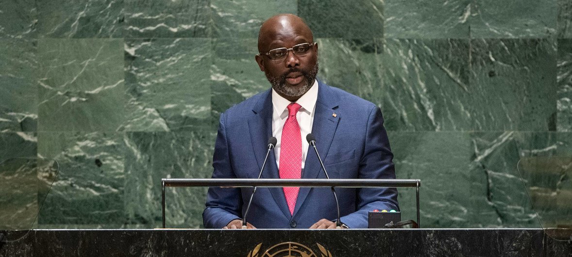 George Manneh Weah, President of the Republic of Liberia, addresses the 74th session of the United Nations General Assembly’s General Debate. (25 September 2019)