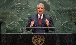 Iván Duque Márquez, President of the Republic of Colombia, addresses the 74th session of the United Nations General Assembly’s General Debate. (25 September 2019)