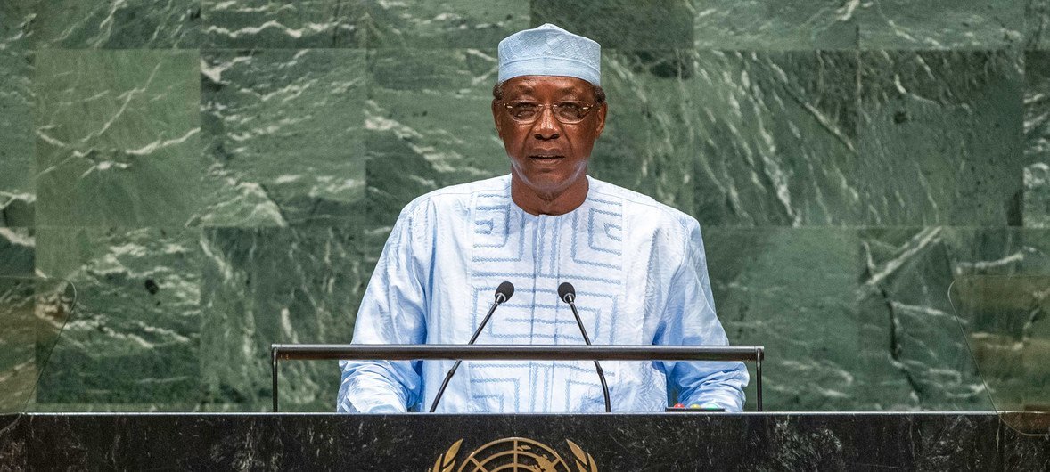 Idriss Déby Itno, Président du Tchad, au débat général de la 74ème session de l'Assemblée générale des Nations Unies en septembre 2019.