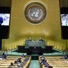 澳大利亚总理莫里森在联合国大会第七十五届会议一般性辩论上通过事先录制的视频发表讲话。