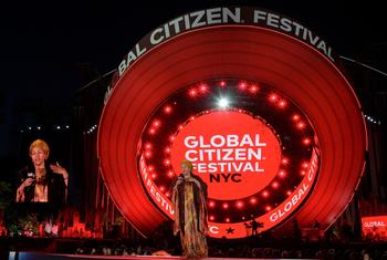 Замглавы ООН Амина Мохаммед на сцене фестиваля Global Citizen в Нью-Йорке.