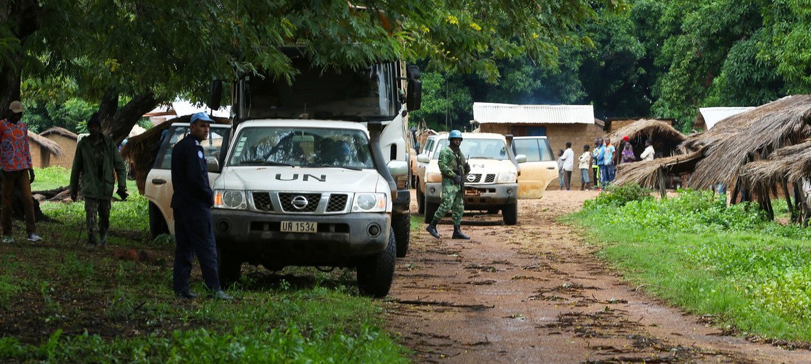 UN peacekeepers in the Central African Republic patrol Ouham-Pendé in the northwest of the country.  