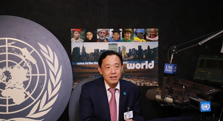 粮农组织总干事屈冬玉接受联合国新闻专访。