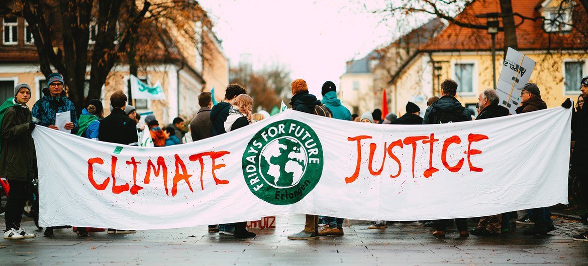 A climate change demonstration in Erlangen, Germany.