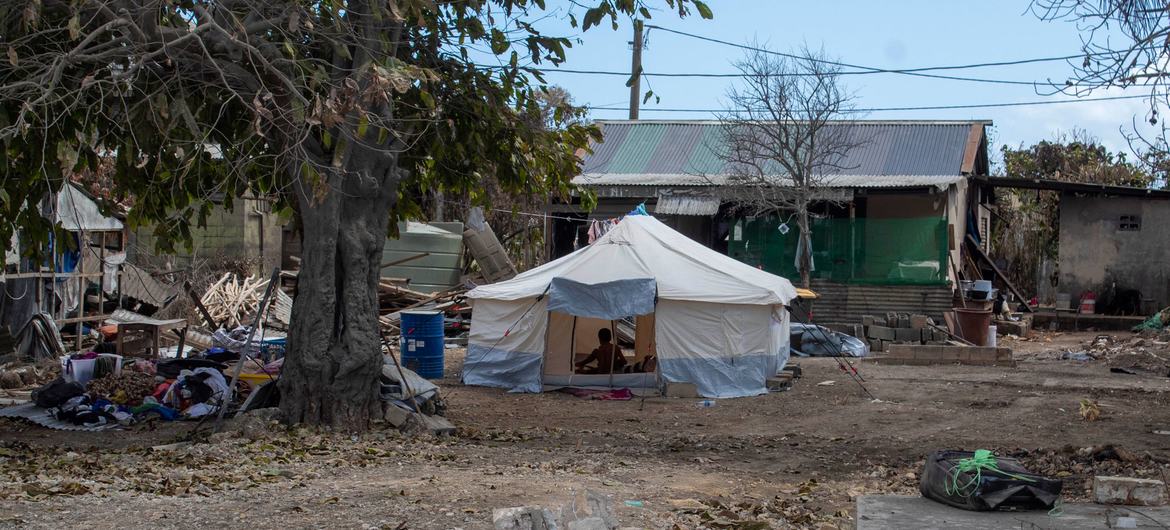  Une maison détruite dans le village de Kolomotu'a sur l'île principale de Tonga, Tongatapu, sept jours après l'éruption du volcan sous-marin Hunga Tonga-Hunga Ha'apai et le tsunami à Tonga.