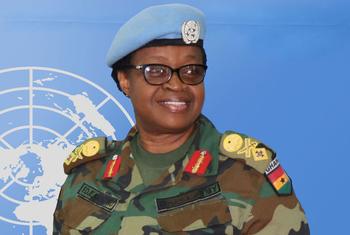 घाना की ब्रिगेडियर जनरल इमेफ़ा ऐडजीनी-अफ़ेनू, जिन्होंने संयुक्त राष्ट्र के विभिन्न शान्तिरक्षा मिशनों में काम किया.