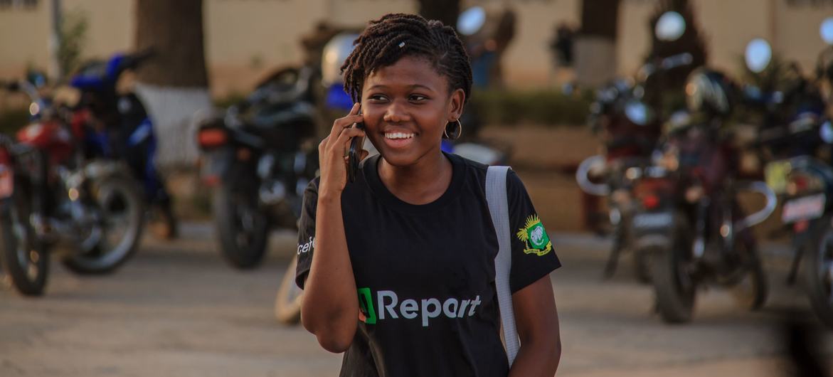 Un jeune U-Reporter de Bouaké, une ville du centre de la Côte d'Ivoire.