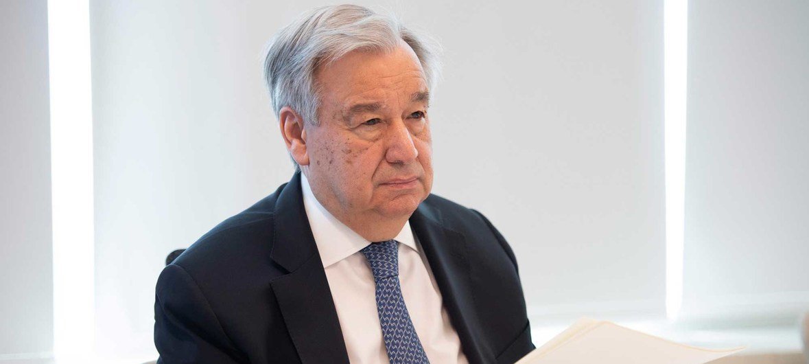 El Secretario General de las Naciones Unidas, António Guterres, participa en una Cumbre virtual de Líderes de las naciones del Grupo de los Veinte (G-20).