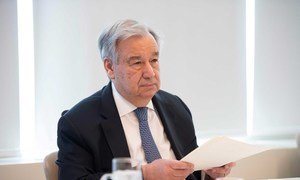 Le Secrétaire général de l'ONU, António Guterres, participe à un sommet virtuel des dirigeants du G20 (archive)
