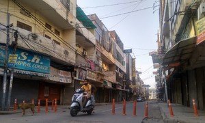 Shopkeepers have shuttered their stores in old Delhi, India following the government's announcement of a nationwide lockdown for 21 days to stem the spread of COVID-19.
