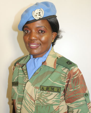 Major Winnet Zharare of Zimbabwe, recipient of the Military Gender Advocate of the Year award.