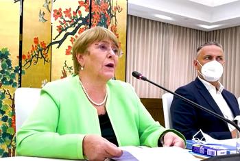 La Haute-Commissaire des Nations Unies aux droits de l'homme, Michelle Bachelet, à Guangzhou, en Chine.