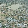 Vue aérienne de la capitale du Tchad N'Djamena après des pluies torrentielles tombées en août 2022.