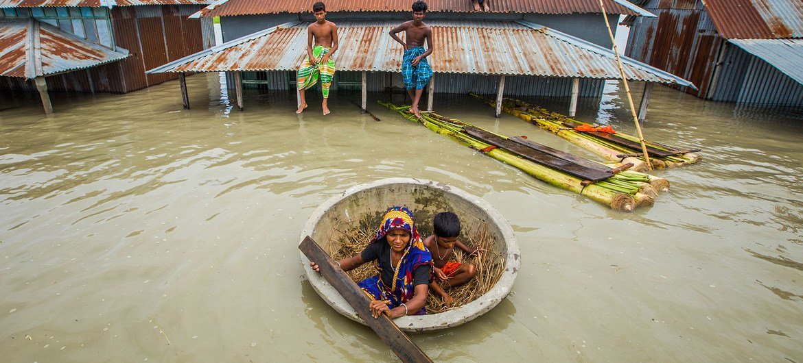 Floods in Bangladesh submerged more than 25% of the country in 2020.