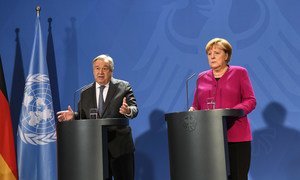 Em Berlim, António Guterres teve um encontro com a chanceler federal da Alemanha, Angela Merkel.
