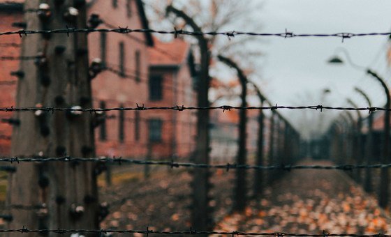 اردوگاه کار اجباری سابق آشویتس-بیرکناو در جنوب لهستان.