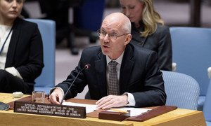 James Swan, Special Representative of the Secretary-General and Head of the United Nations Assistance Mission in Somalia (UNSOM), addresses the Security Council.